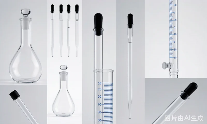 玻璃计量仪器：容量瓶、移液管、滴定管、量筒